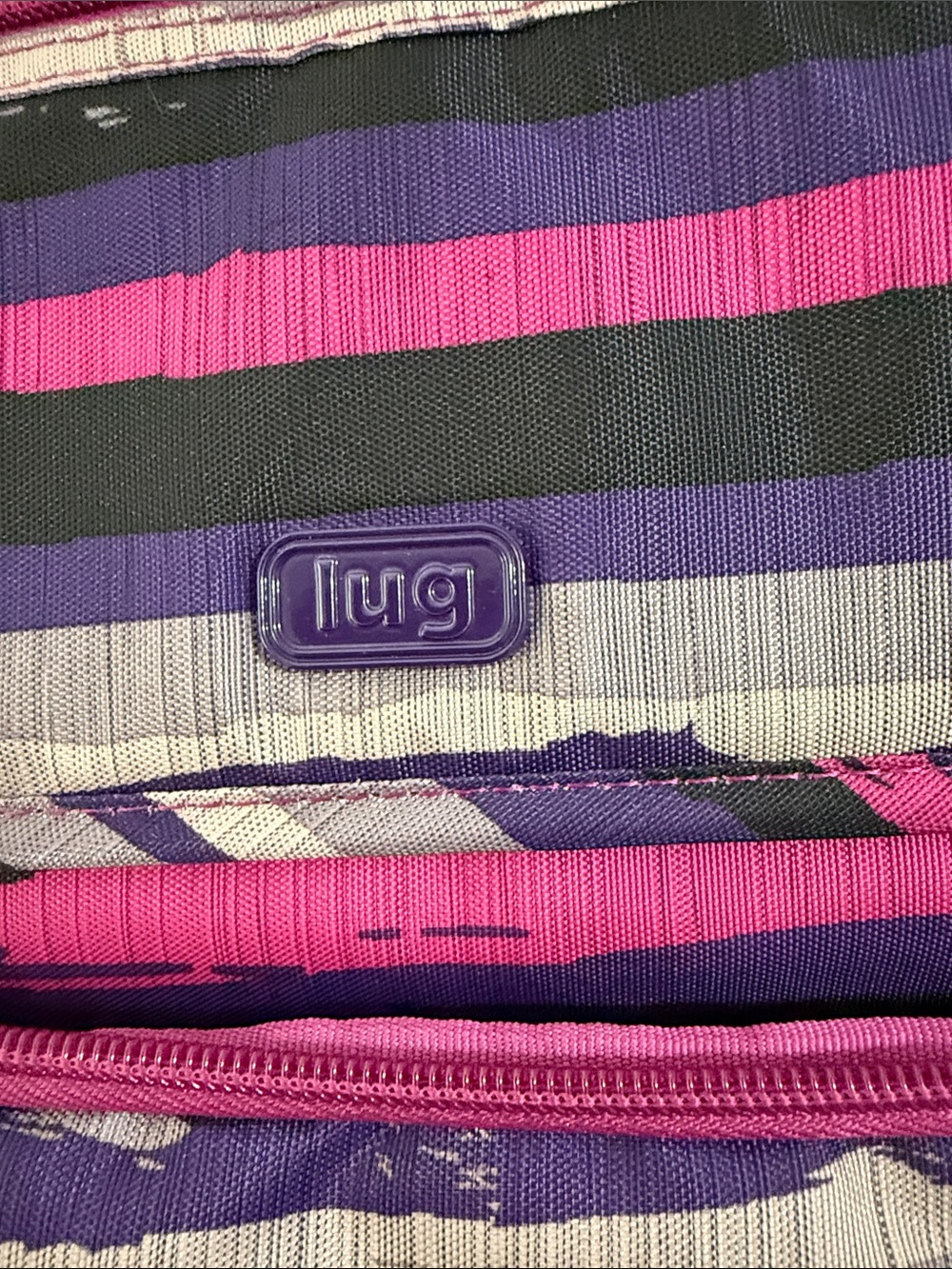 Striped Pink & Purple Utility Backpack from LUG - Picture 2 of 9